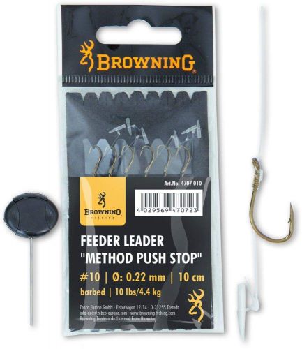 #12 Feeder Leader Method Push Stop bronze 7,5lbs 0,20mm 10cm 6pcs